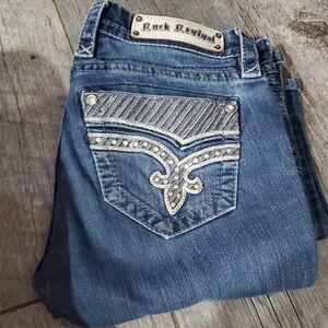 Rock Revival Embellished Blue Jeans